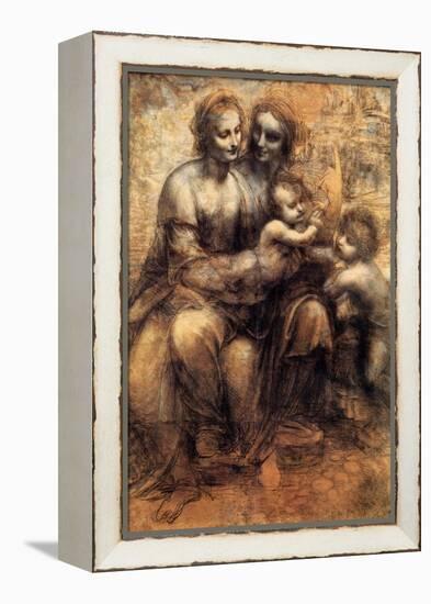 Mary, Christ, St. Anne and the Infant St. John-Leonardo da Vinci-Framed Stretched Canvas