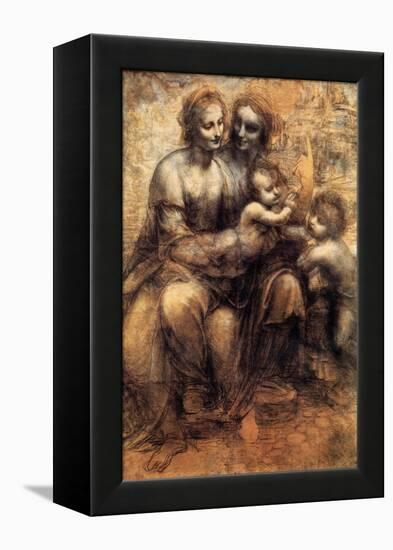 Mary, Christ, St. Anne and the Infant St. John-Leonardo da Vinci-Framed Stretched Canvas