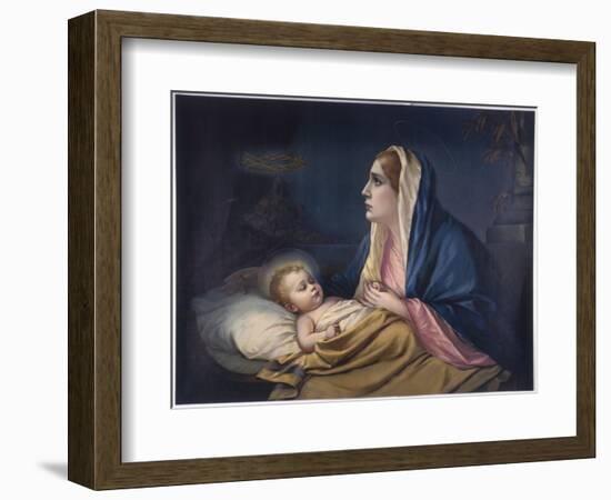 Mary Contemplating Her Son Suddenly Has a Premonition of the Crown of Thorns-null-Framed Art Print