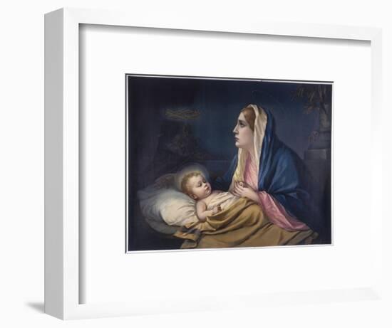Mary Contemplating Her Son Suddenly Has a Premonition of the Crown of Thorns-null-Framed Art Print