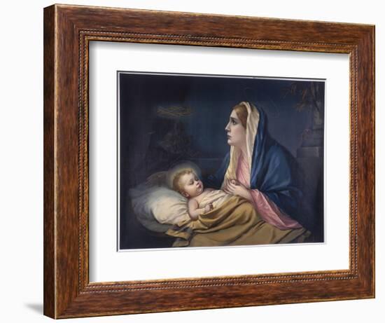 Mary Contemplating Her Son Suddenly Has a Premonition of the Crown of Thorns-null-Framed Art Print