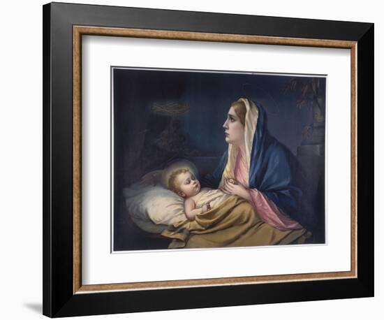 Mary Contemplating Her Son Suddenly Has a Premonition of the Crown of Thorns-null-Framed Art Print