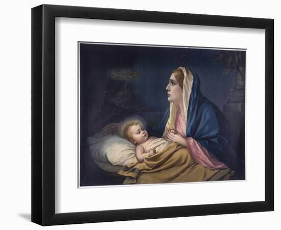 Mary Contemplating Her Son Suddenly Has a Premonition of the Crown of Thorns-null-Framed Art Print