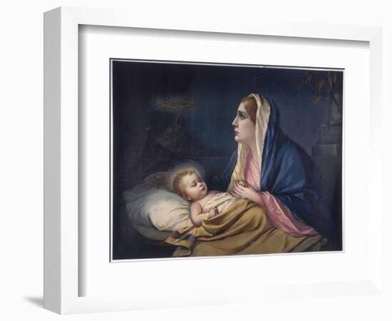 Mary Contemplating Her Son Suddenly Has a Premonition of the Crown of Thorns-null-Framed Art Print