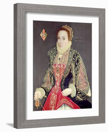 Mary Denton, Nee Martyn, Aged 15 in 1573-George Gower-Framed Giclee Print