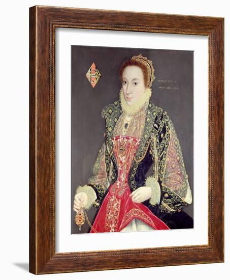 Mary Denton, Nee Martyn, Aged 15 in 1573-George Gower-Framed Giclee Print