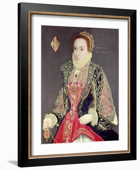 Mary Denton, Nee Martyn, Aged 15 in 1573-George Gower-Framed Giclee Print