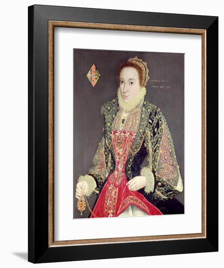 Mary Denton, Nee Martyn, Aged 15 in 1573-George Gower-Framed Giclee Print