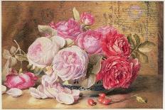 Pink and Red Roses in a Bowl-Mary Elizabeth Duffield-Giclee Print