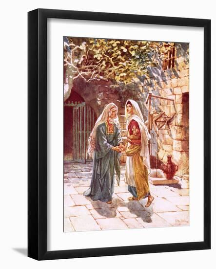 Mary Goes into the Hill Country and Meets Elizabeth-William Brassey Hole-Framed Giclee Print