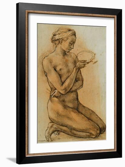 Mary Magdalen Contemplating the Crown of Thorns-Michelangelo Buonarroti-Framed Giclee Print