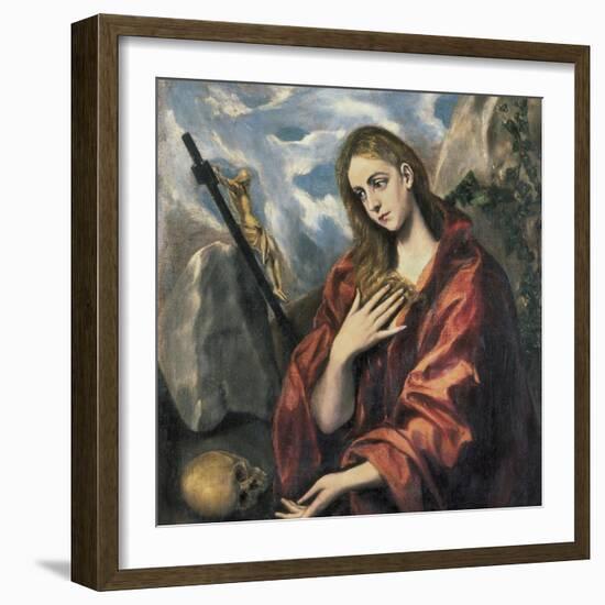 Mary Magdalen in Penitence-El Greco-Framed Art Print