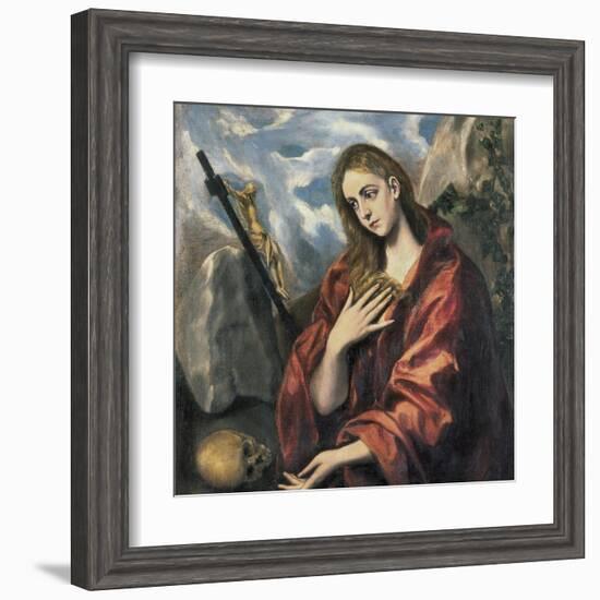 Mary Magdalen in Penitence-El Greco-Framed Art Print