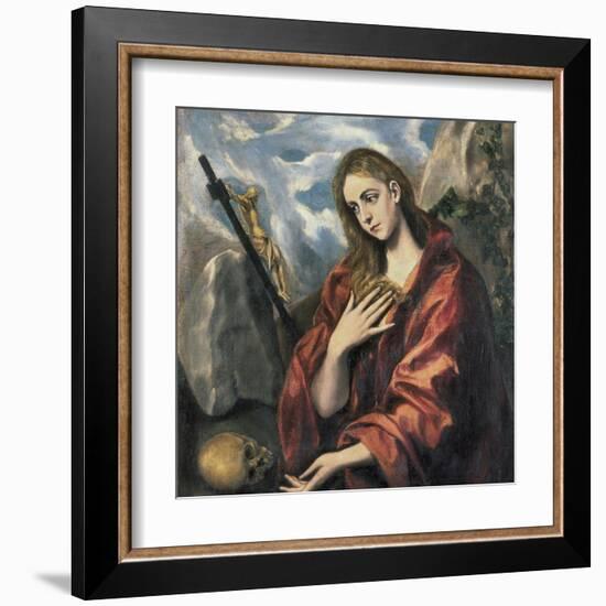 Mary Magdalen in Penitence-El Greco-Framed Art Print