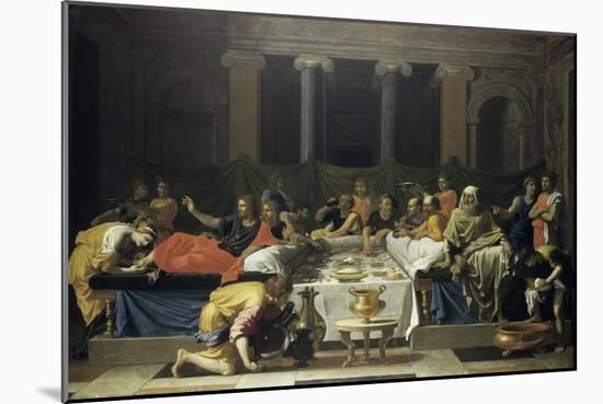 Mary Magdalene Anointing Jesus' Feet-Nicolas Poussin-Mounted Giclee Print