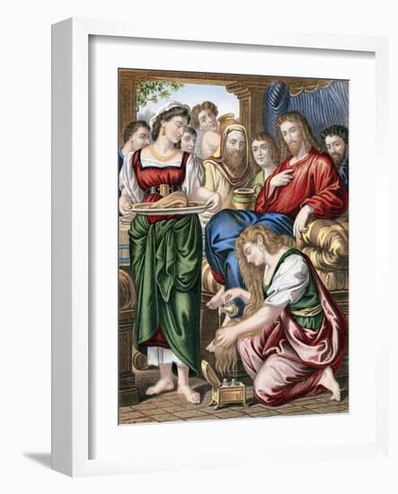 Mary Magdalene Anointing the Feet of Jesus, C1860-null-Framed Giclee Print