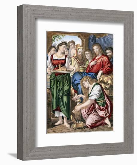 Mary Magdalene Anointing the Feet of Jesus, C1860-null-Framed Giclee Print