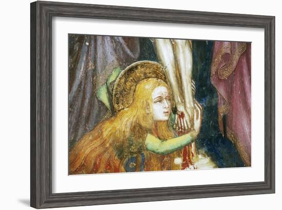 Mary Magdalene at Foot of Cross, Detail from Fresco Cycle Stories of Virgin-Ottaviano Nelli-Framed Giclee Print