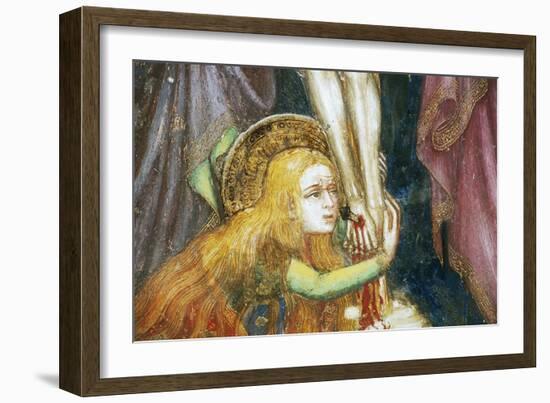 Mary Magdalene at Foot of Cross, Detail from Fresco Cycle Stories of Virgin-Ottaviano Nelli-Framed Giclee Print