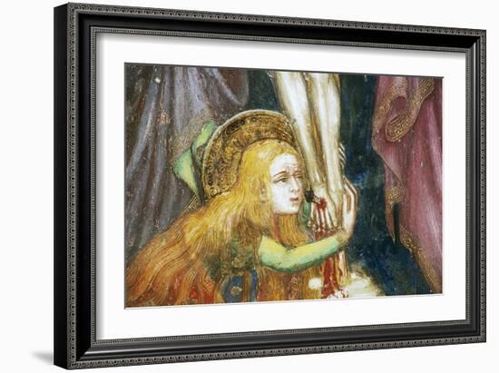 Mary Magdalene at Foot of Cross, Detail from Fresco Cycle Stories of Virgin-Ottaviano Nelli-Framed Giclee Print