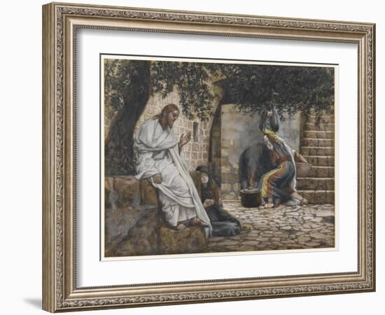 Mary Magdalene at the Feet of Jesus, Illustration from 'The Life of Our Lord Jesus Christ', 1886-94-James Tissot-Framed Giclee Print