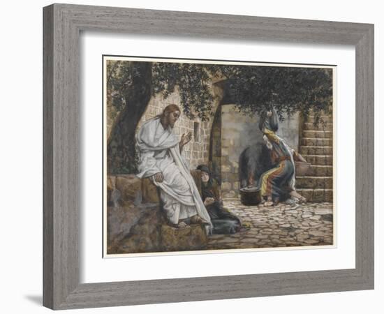 Mary Magdalene at the Feet of Jesus, Illustration from 'The Life of Our Lord Jesus Christ', 1886-94-James Tissot-Framed Giclee Print