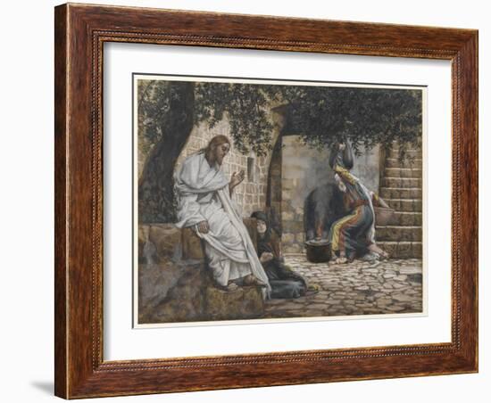 Mary Magdalene at the Feet of Jesus, Illustration from 'The Life of Our Lord Jesus Christ', 1886-94-James Tissot-Framed Giclee Print