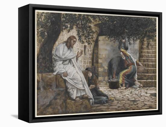 Mary Magdalene at the Feet of Jesus, Illustration from 'The Life of Our Lord Jesus Christ', 1886-94-James Tissot-Framed Premier Image Canvas