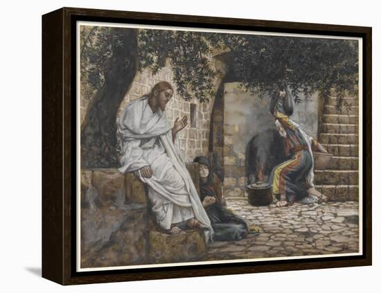 Mary Magdalene at the Feet of Jesus, Illustration from 'The Life of Our Lord Jesus Christ', 1886-94-James Tissot-Framed Premier Image Canvas