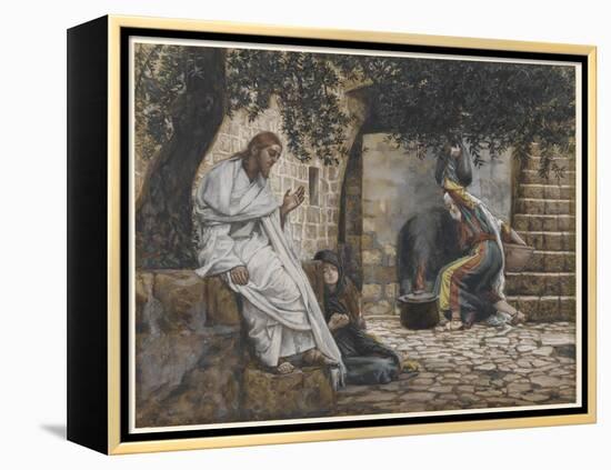 Mary Magdalene at the Feet of Jesus, Illustration from 'The Life of Our Lord Jesus Christ', 1886-94-James Tissot-Framed Premier Image Canvas