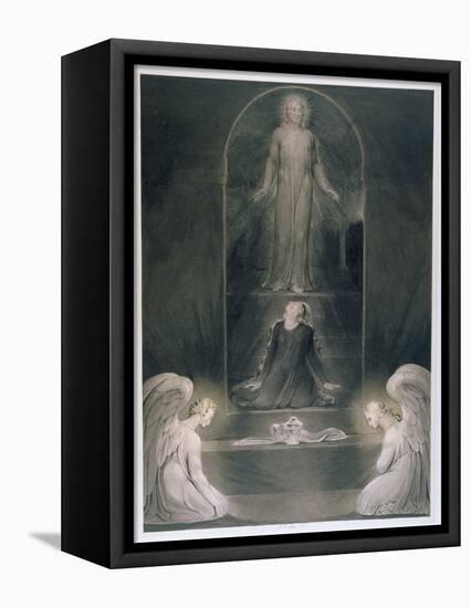 Mary Magdalene at the Sepulchre, C.1805 (W/C and Pen and Black Ink on Paper)-William Blake-Framed Premier Image Canvas