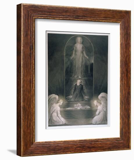 Mary Magdalene at the Sepulchre, C.1805 (W/C and Pen and Black Ink on Paper)-William Blake-Framed Giclee Print