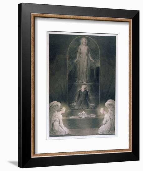 Mary Magdalene at the Sepulchre, C.1805 (W/C and Pen and Black Ink on Paper)-William Blake-Framed Giclee Print