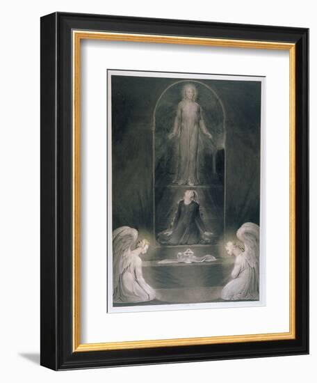 Mary Magdalene at the Sepulchre, C.1805 (W/C and Pen and Black Ink on Paper)-William Blake-Framed Giclee Print