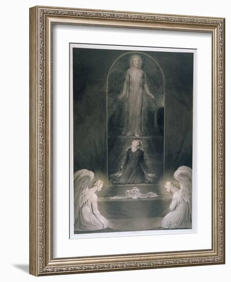 Mary Magdalene at the Sepulchre, C.1805 (W/C and Pen and Black Ink on Paper)-William Blake-Framed Giclee Print