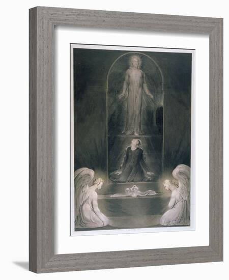 Mary Magdalene at the Sepulchre, C.1805 (W/C and Pen and Black Ink on Paper)-William Blake-Framed Giclee Print