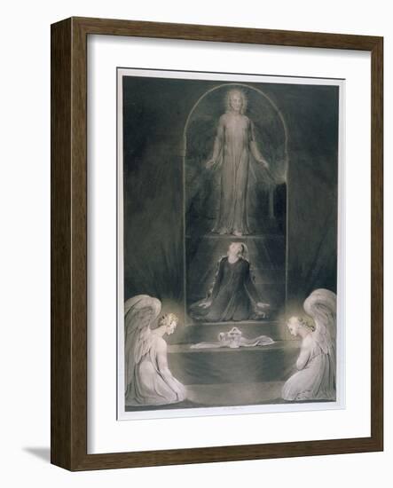 Mary Magdalene at the Sepulchre, C.1805 (W/C and Pen and Black Ink on Paper)-William Blake-Framed Giclee Print