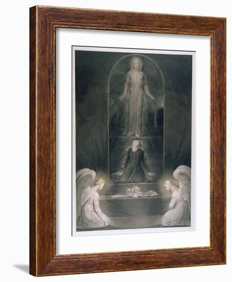 Mary Magdalene at the Sepulchre, C.1805 (W/C and Pen and Black Ink on Paper)-William Blake-Framed Giclee Print