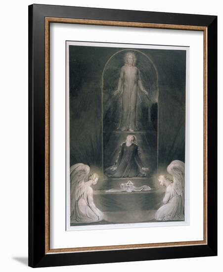 Mary Magdalene at the Sepulchre, C.1805 (W/C and Pen and Black Ink on Paper)-William Blake-Framed Giclee Print