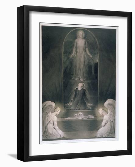 Mary Magdalene at the Sepulchre, C.1805 (W/C and Pen and Black Ink on Paper)-William Blake-Framed Giclee Print