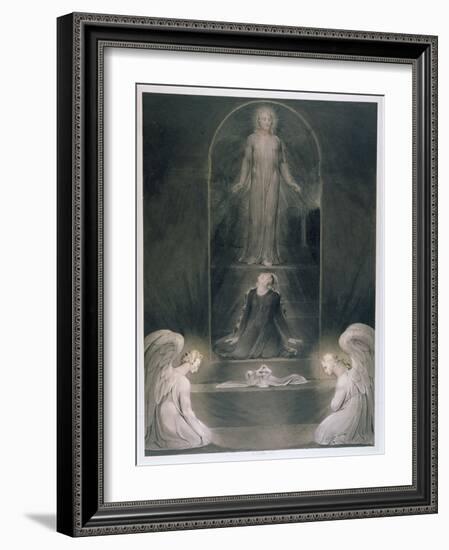 Mary Magdalene at the Sepulchre, C.1805 (W/C and Pen and Black Ink on Paper)-William Blake-Framed Giclee Print