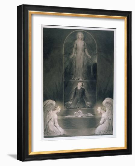 Mary Magdalene at the Sepulchre, C.1805 (W/C and Pen and Black Ink on Paper)-William Blake-Framed Giclee Print