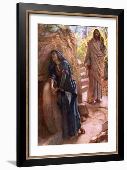 Mary Magdalene at the Sepulchre-Harold Copping-Framed Premium Giclee Print