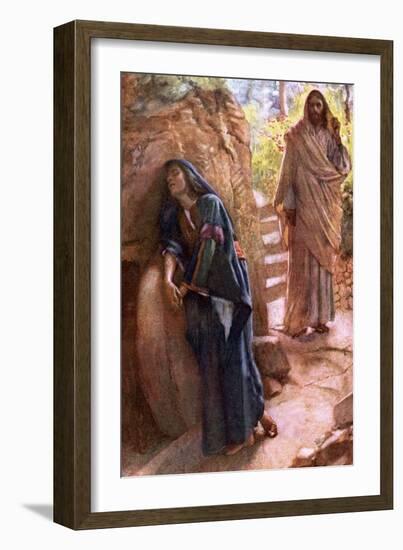 Mary Magdalene at the Sepulchre-Harold Copping-Framed Giclee Print