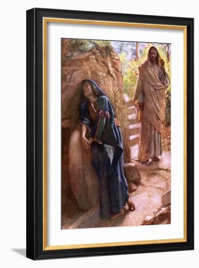 Mary Magdalene at the Sepulchre-Harold Copping-Framed Giclee Print