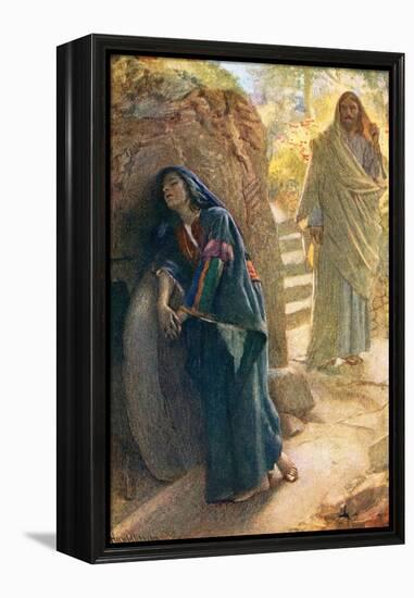 Mary Magdalene (Colour Litho)-Harold Copping-Framed Premier Image Canvas