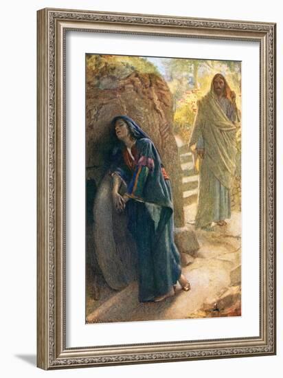 Mary Magdalene (Colour Litho)-Harold Copping-Framed Giclee Print