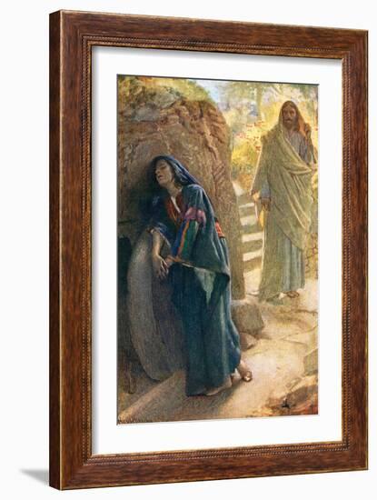 Mary Magdalene (Colour Litho)-Harold Copping-Framed Giclee Print