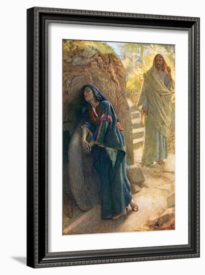 Mary Magdalene (Colour Litho)-Harold Copping-Framed Giclee Print