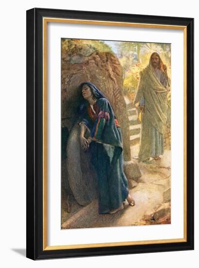 Mary Magdalene (Colour Litho)-Harold Copping-Framed Giclee Print